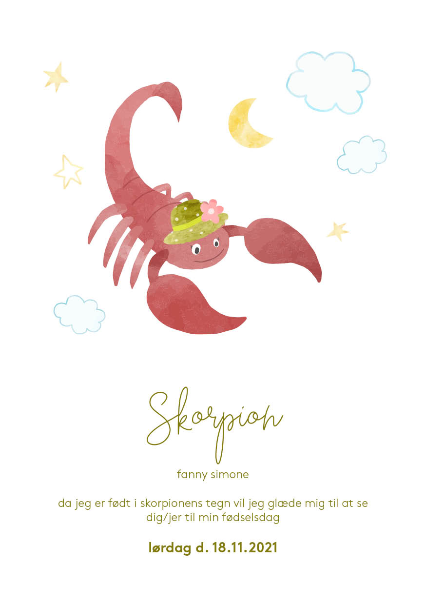 Invitationer - Skorpion Pige